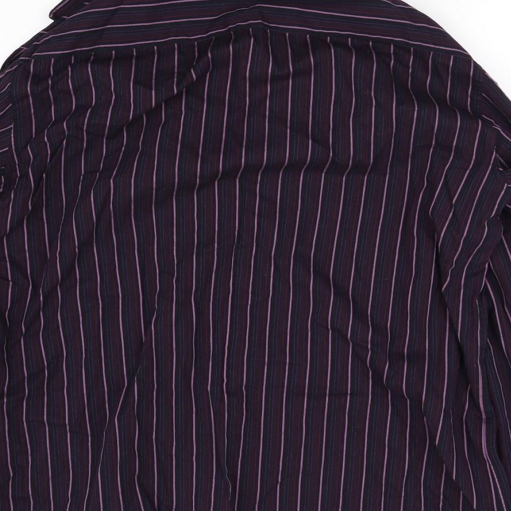Autograph Mens Black Striped Button-Up Size L