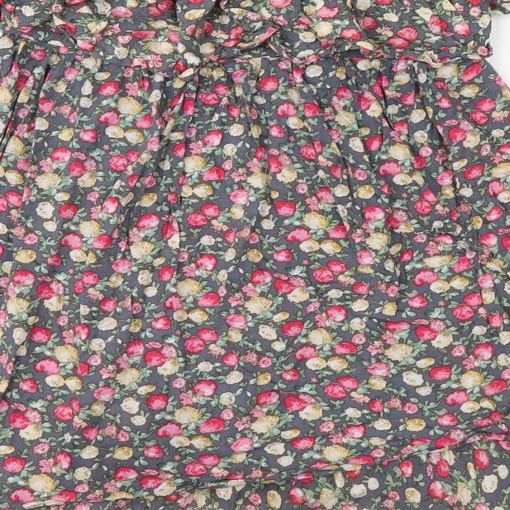 Sweewe Womens Grey Floral Shirt Dress Size S