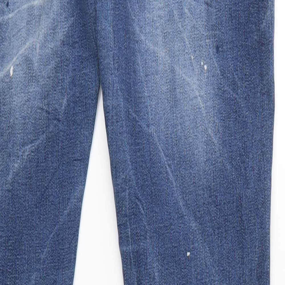 Kiss Pink Womens Blue Denim Straight Jeans Size 6 L27.5 in