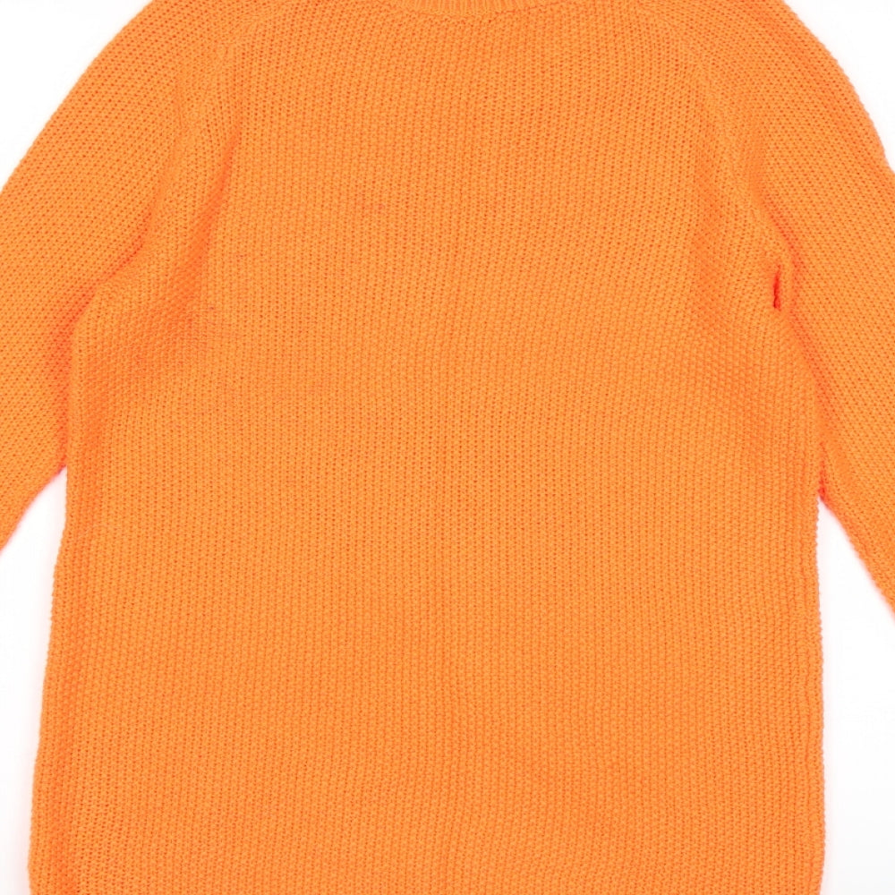 H&M Womens Orange Knit Pullover Jumper Size XS
