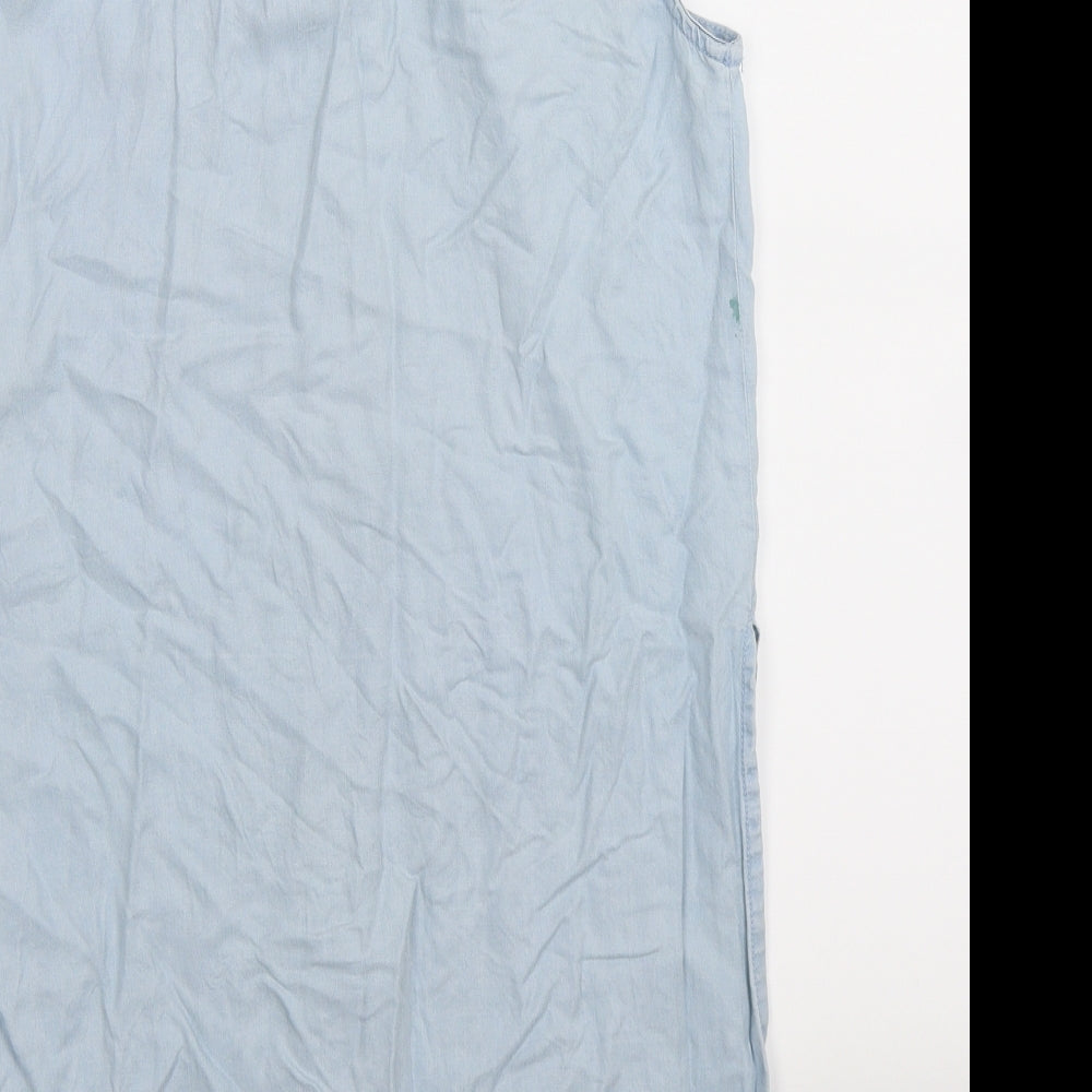 Denim Co Womens Blue Basic Button-Up Size 10
