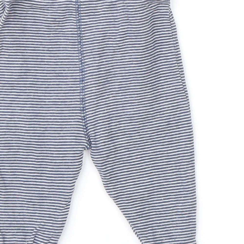 Next Blue Striped Sweatpants Leggings Size 3-6 Months