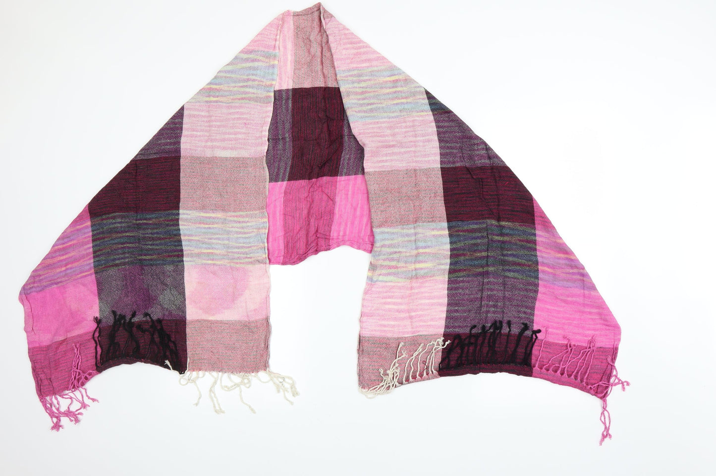 Preworn Womens Pink Check Shawl/Wrap