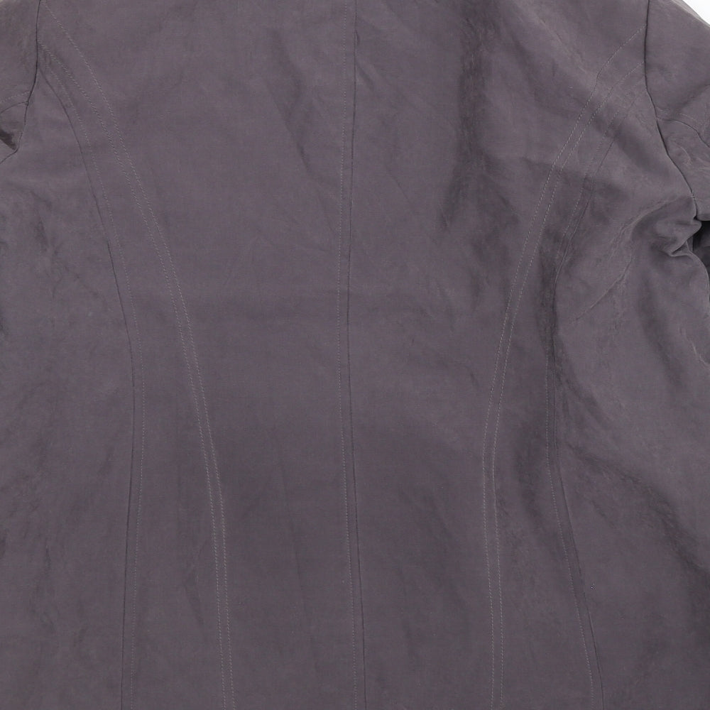 Bonmarché Womens Grey Velour Windbreaker Coat Size XS