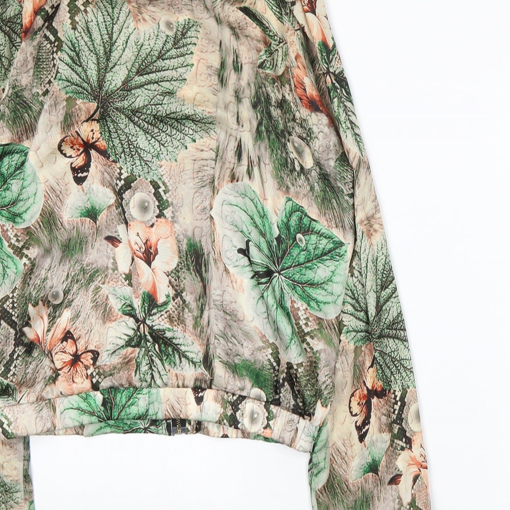 Urmoda Womens Beige Floral Jacket Size M