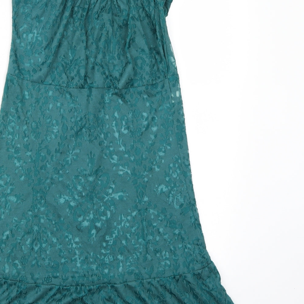 Diana Osorphan Womens Green Floral Basic Blouse Size 12