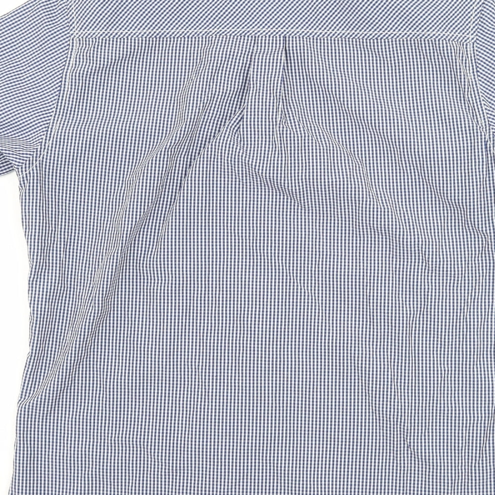 Twisted Soul Mens Blue Check Button-Up Size S