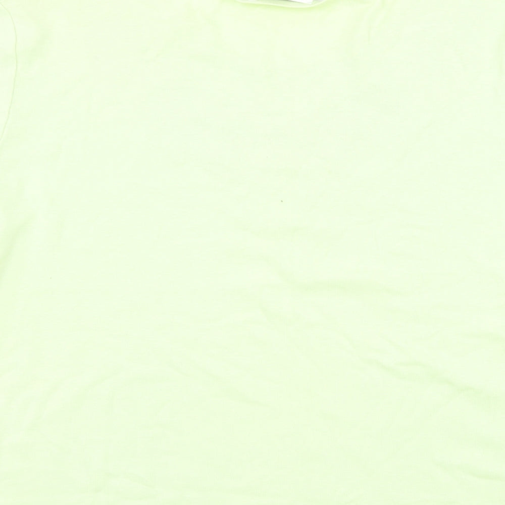 Afibel Womens Green Floral Basic T-Shirt Size 16