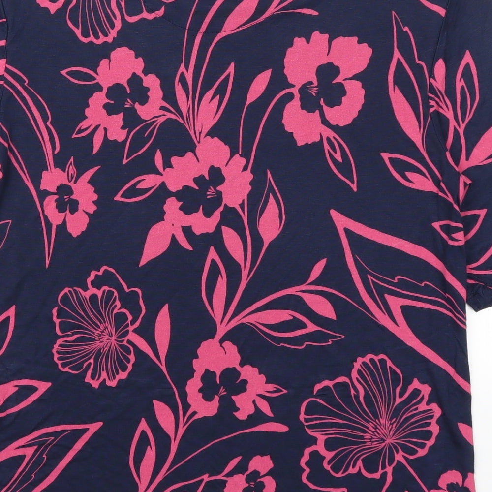 Marks & Spencer Womens Pink Floral Basic T-Shirt Size 10