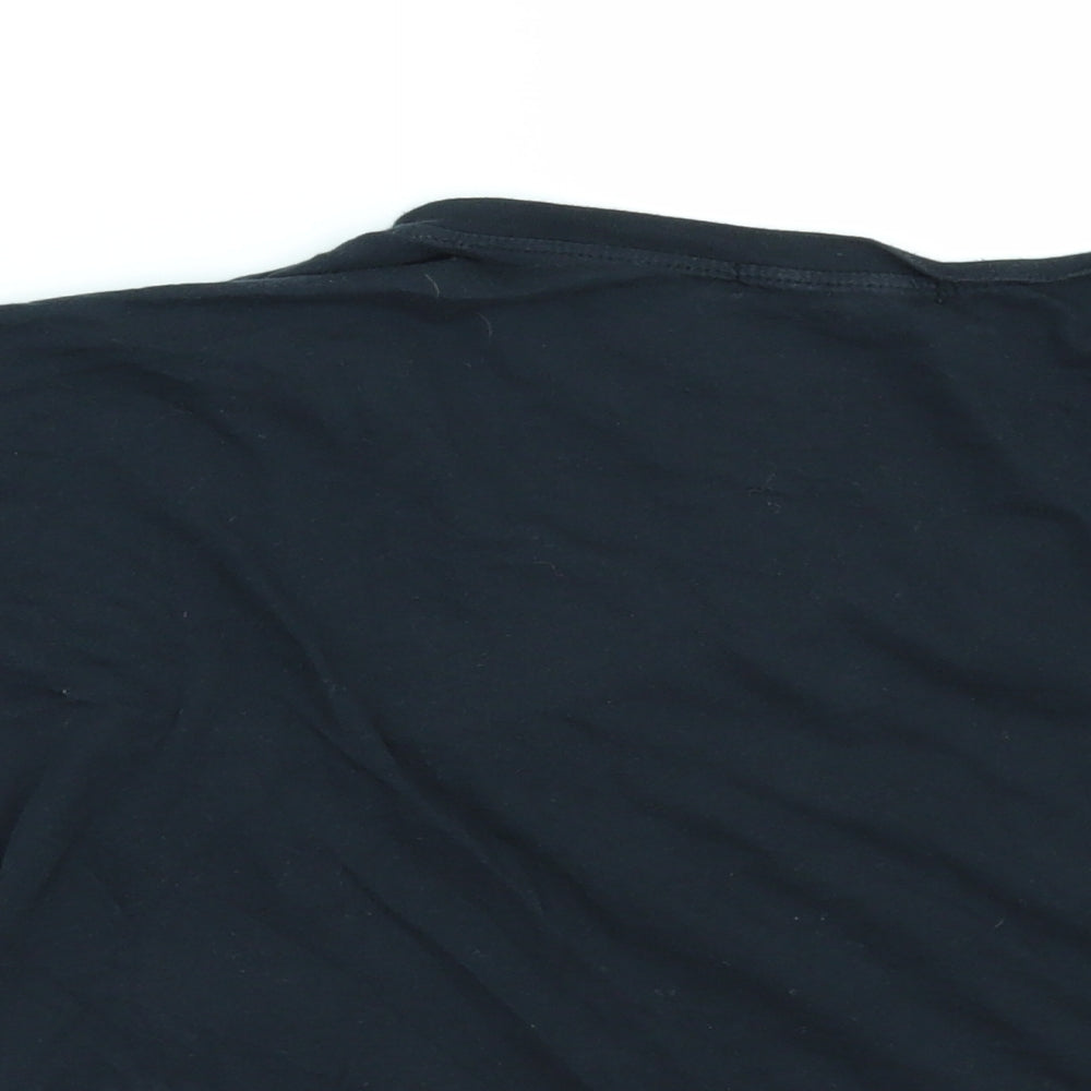 Truly Madly Deeply Womens Black Cropped T-Shirt Size S