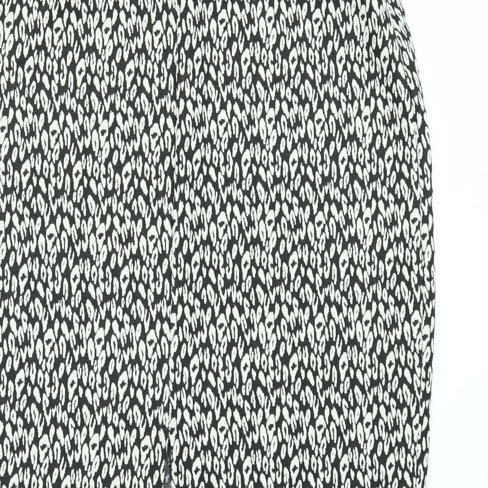 Marks & Spencer Womens Black Geometric A-Line Skirt Size 6