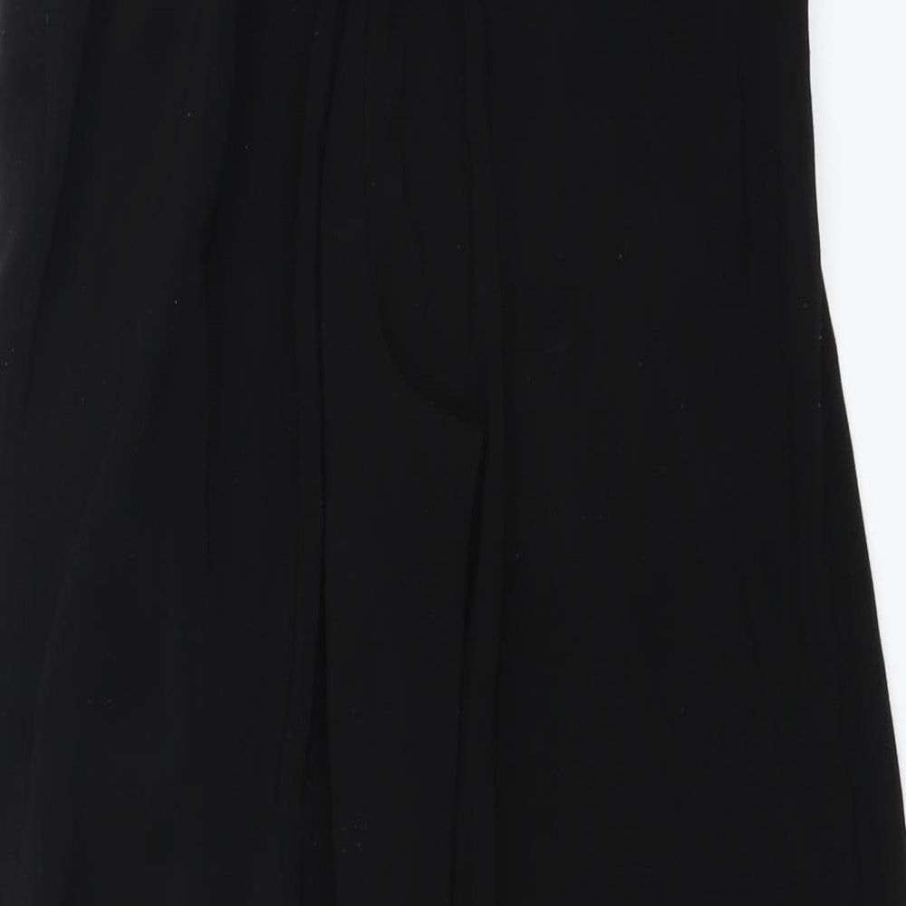New Look Womens Black Cropped Trousers Size 6 L22 in - WIDE LEG