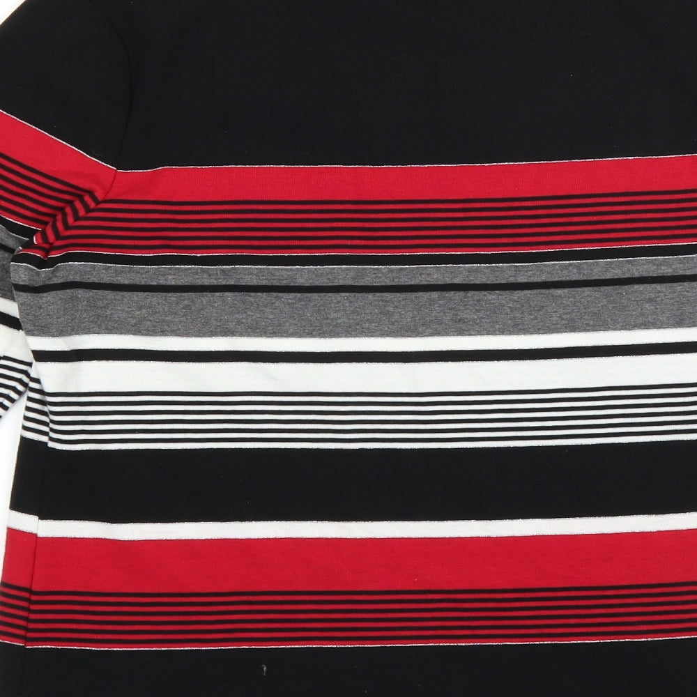 Bonmarché Womens Black Striped Basic T-Shirt Size M