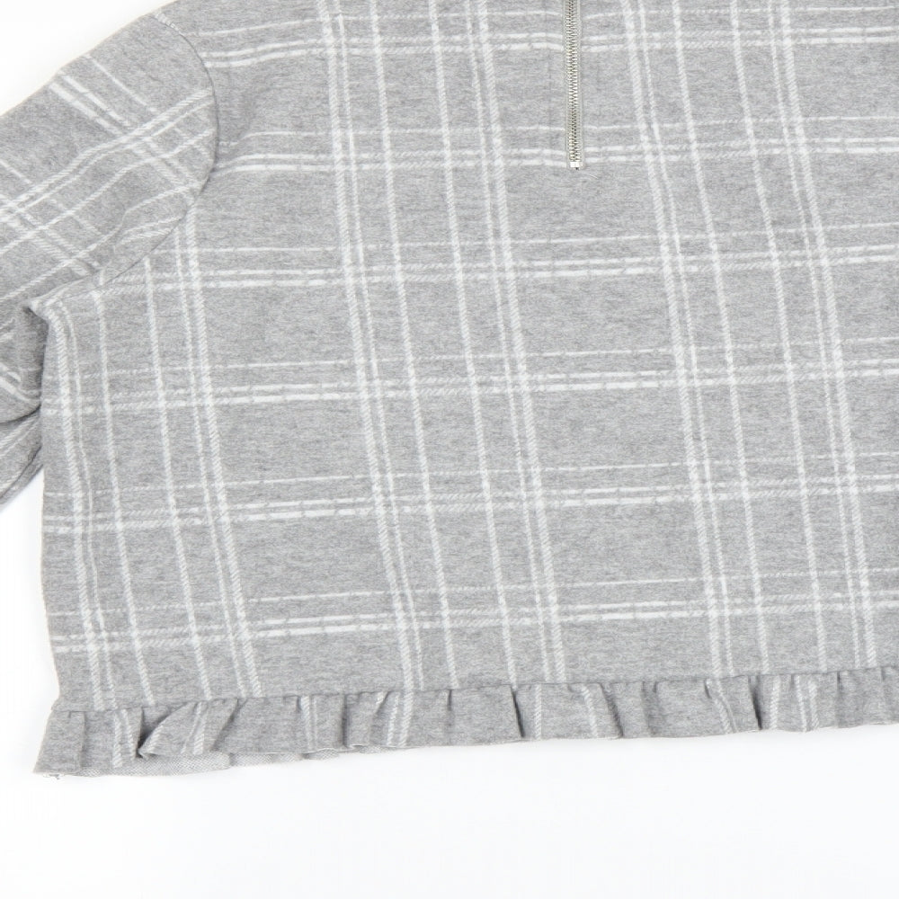 River Island Womens Grey Plaid Pullover Jumper Size 10