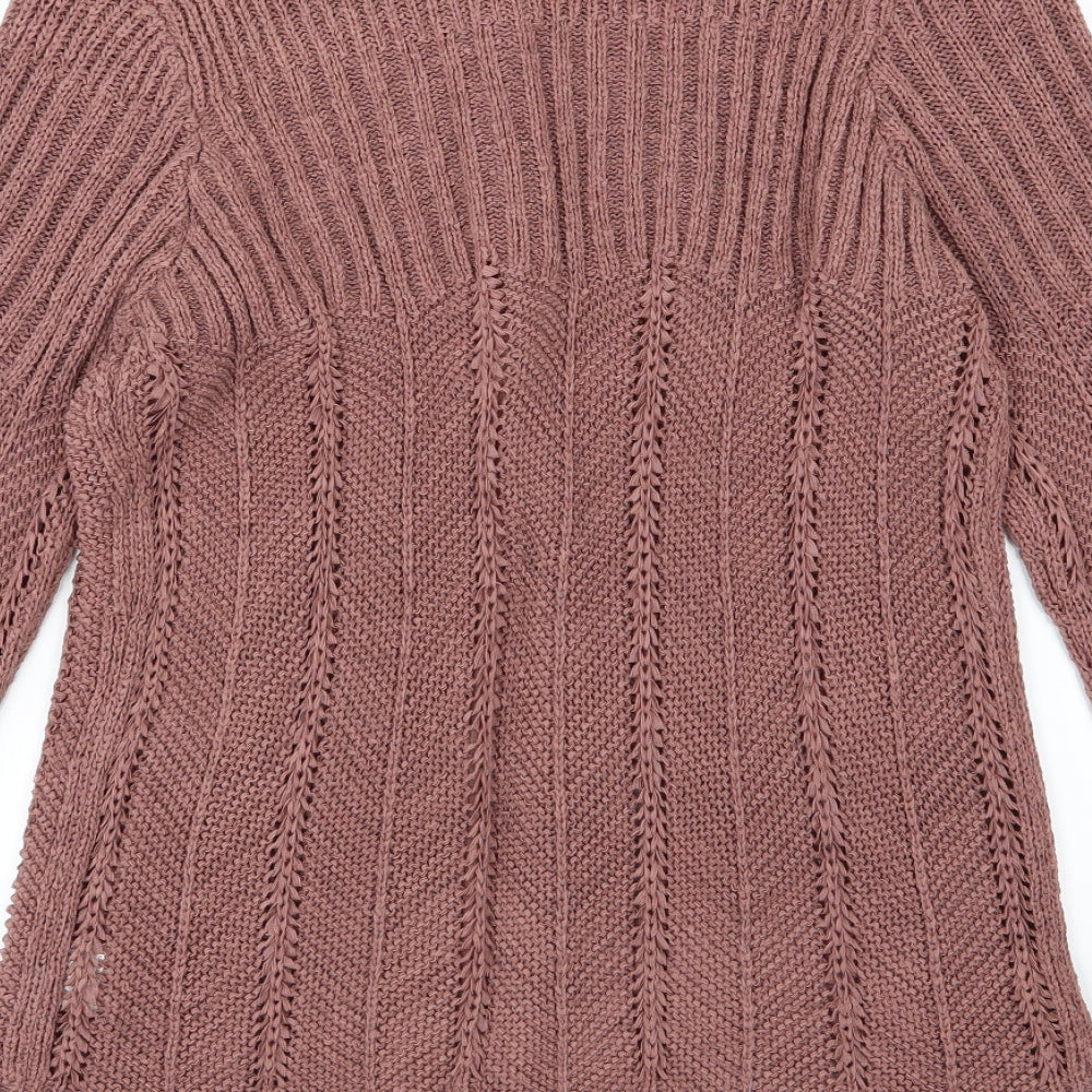Alexara Womens Brown Knit Cardigan Jumper Size L
