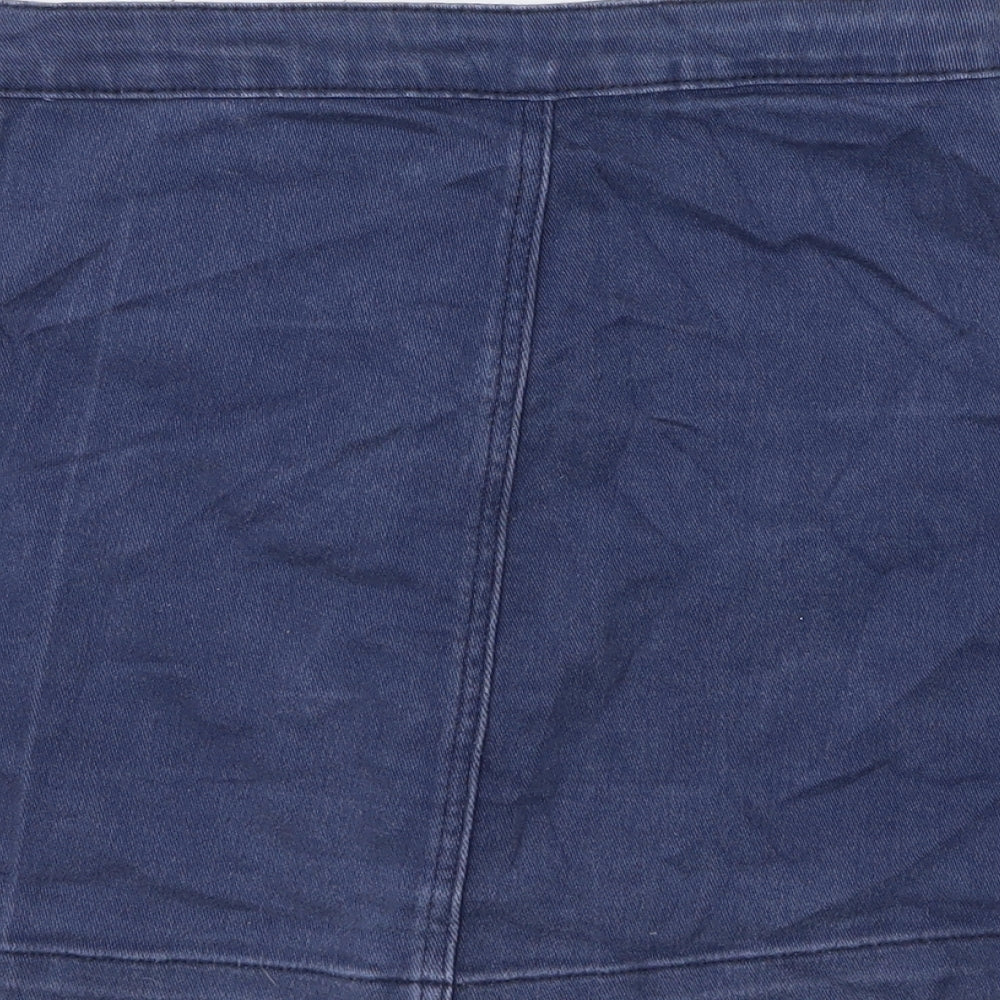 Boohoo Womens Blue Denim A-Line Skirt Size 8