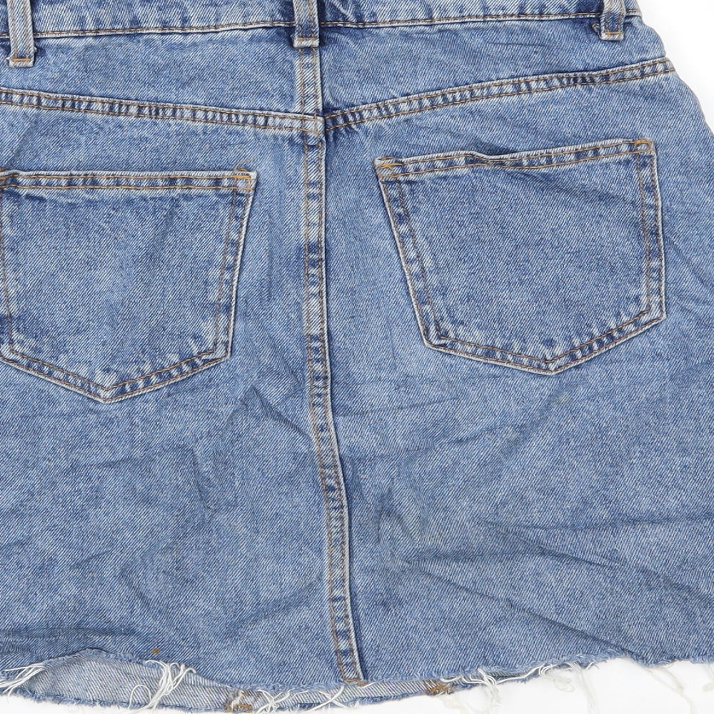Denim & Co. Womens Blue Denim A-Line Skirt Size 8