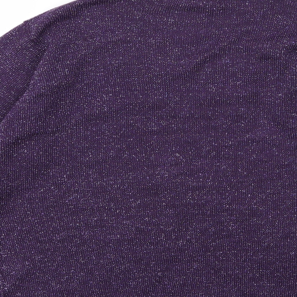 EWM Womens Purple Knit Cardigan Jumper Size M