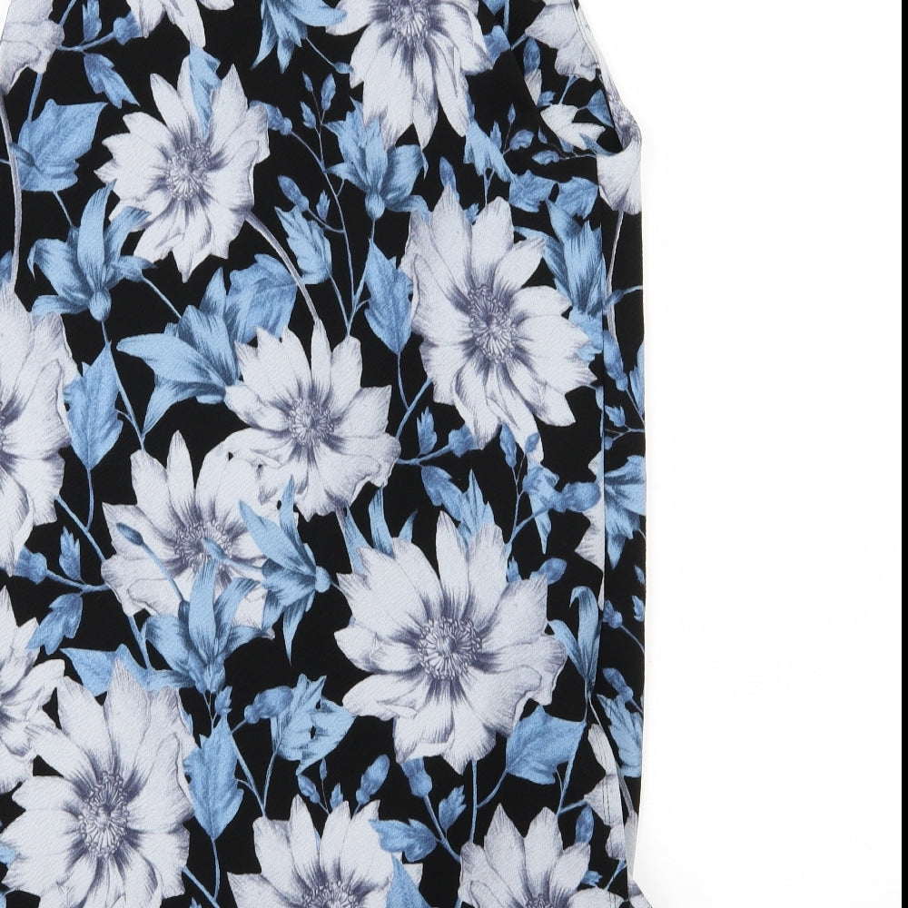 New Look Womens Blue Floral Jacket Blazer Size 12