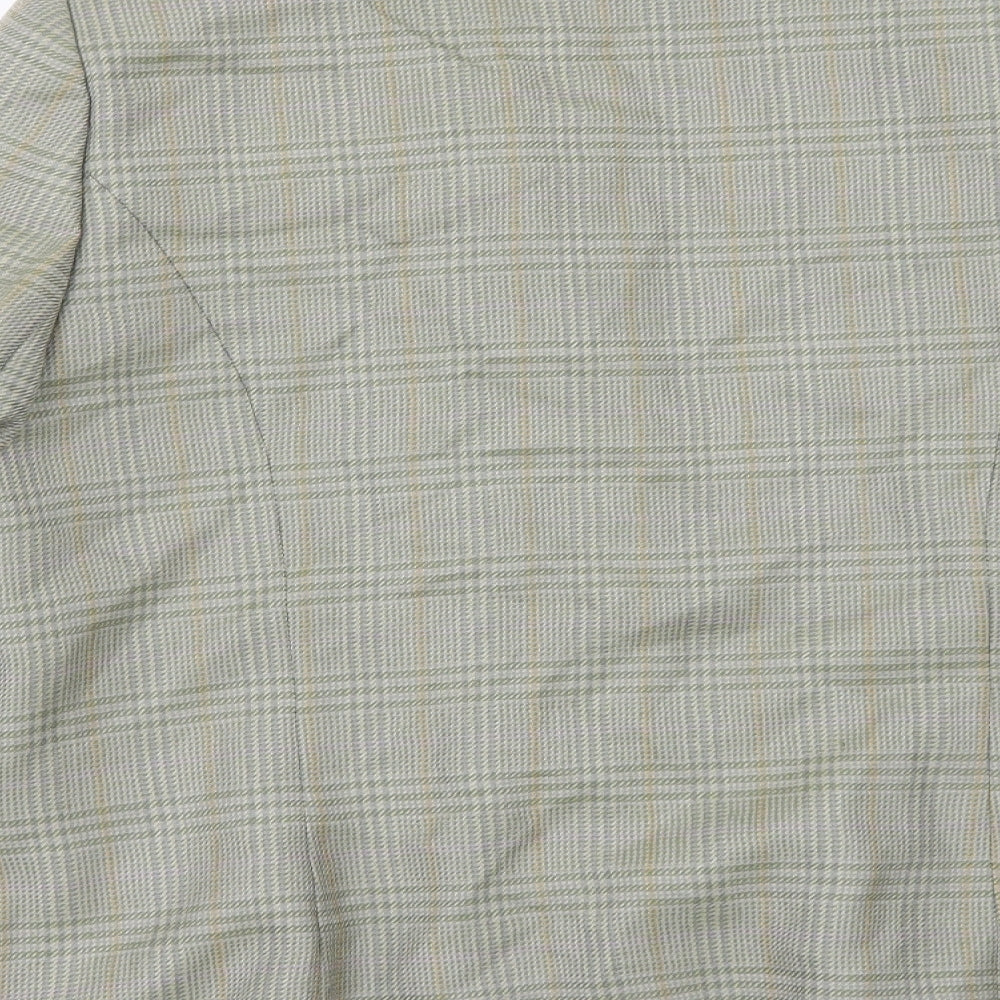 bquorian Womens Green Check Jacket Blazer Size 16