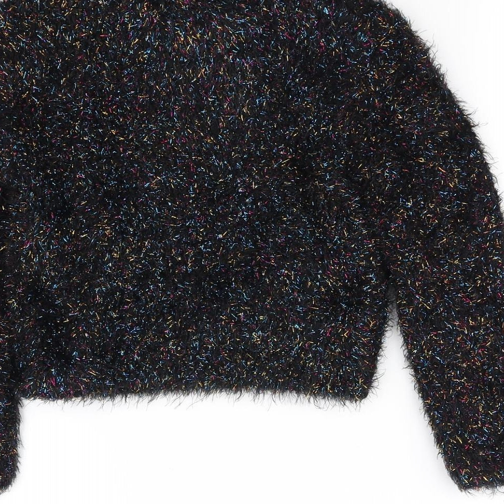 Miss E-vie Girls Black Pullover Jumper Size 7-8 Years