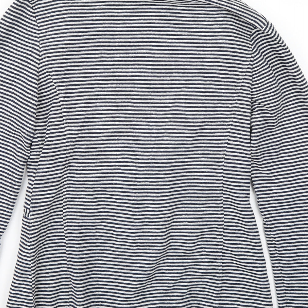 Newlook Womens White Striped Jacket Blazer Size 10