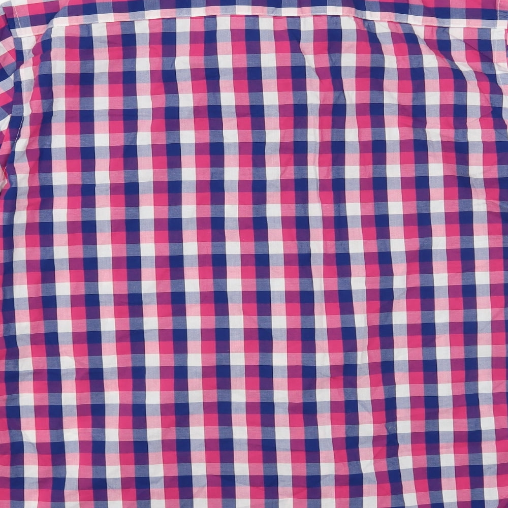 TAILORBYRD Mens Pink Check Button-Up Size L