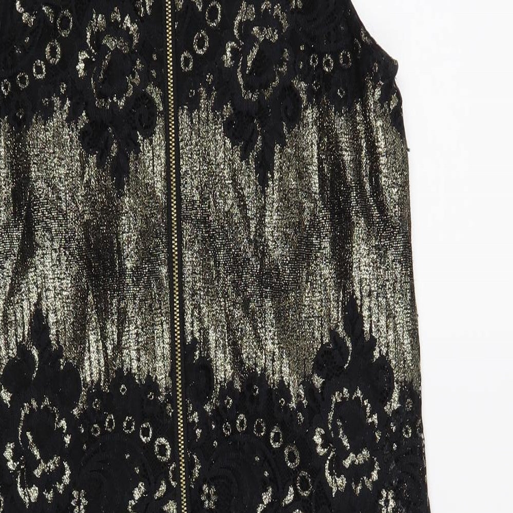Oasis Womens Black Floral Shift Size 10