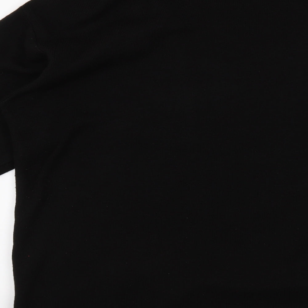 Akal Collection Womens Black Floral Henley Jumper Size S