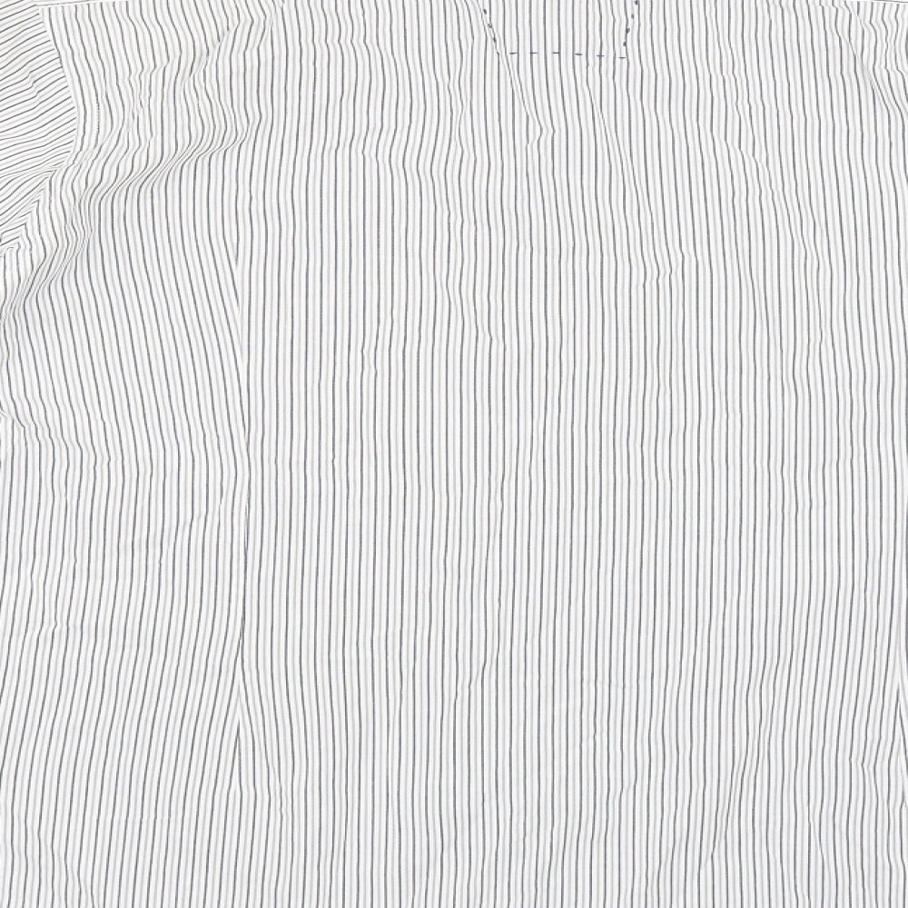 Topman Mens White Striped Button-Up Size L