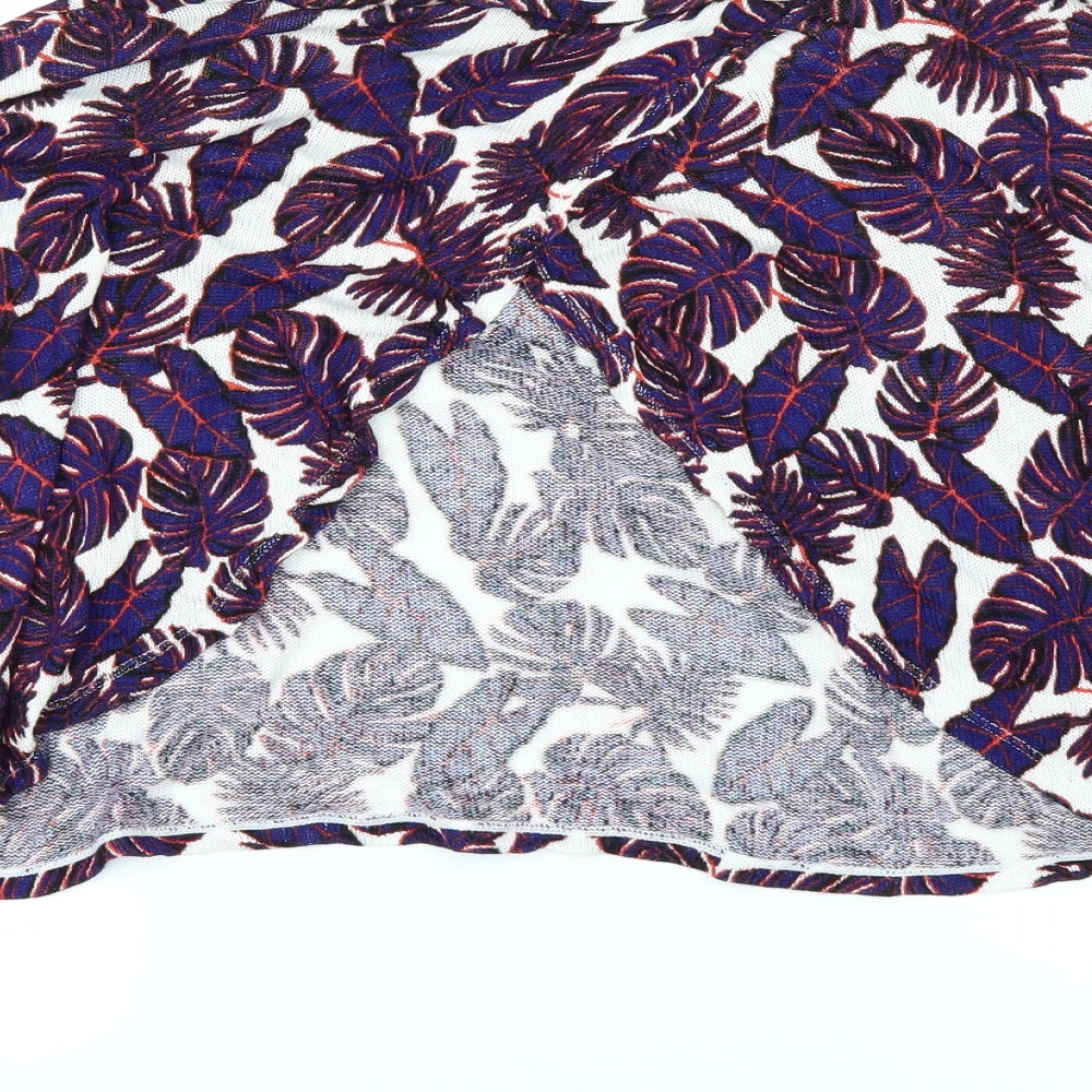 H&M Womens White Floral Basic T-Shirt Size L