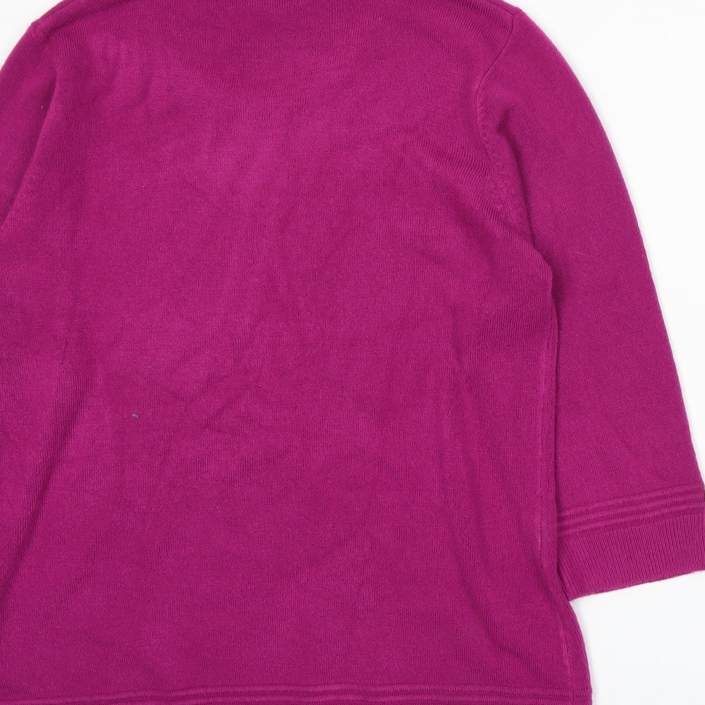 Text. Womens Purple Pullover Jumper Size M