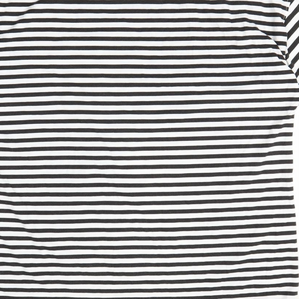 Missguided Womens Black Striped Basic T-Shirt Size 10