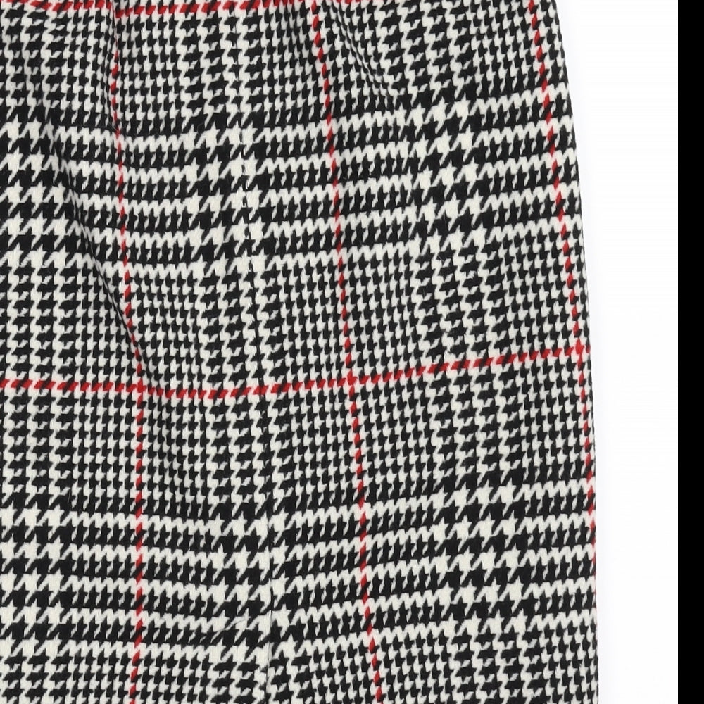 Clements Ribeiro Womens Black Houndstooth A-Line Skirt Size S