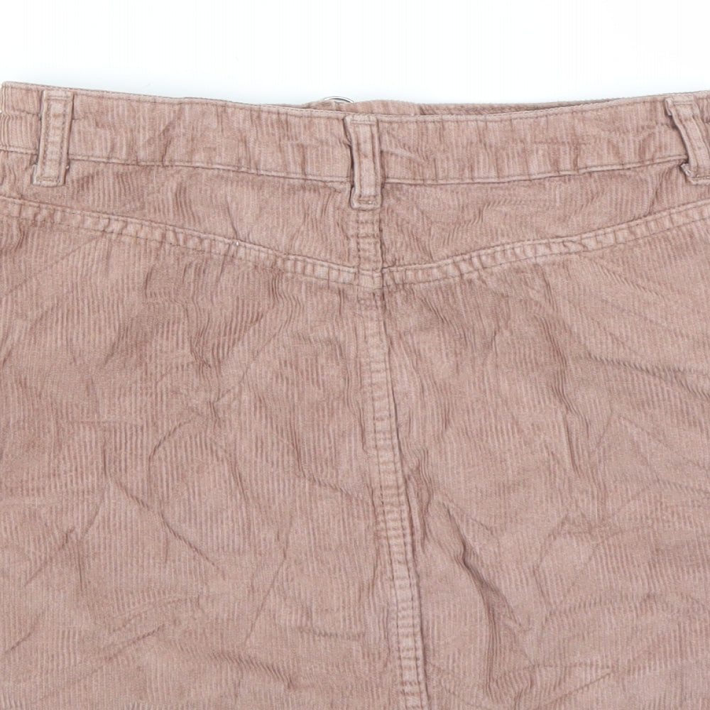 Topshop Womens Pink Corduroy Mini Skirt Size 6