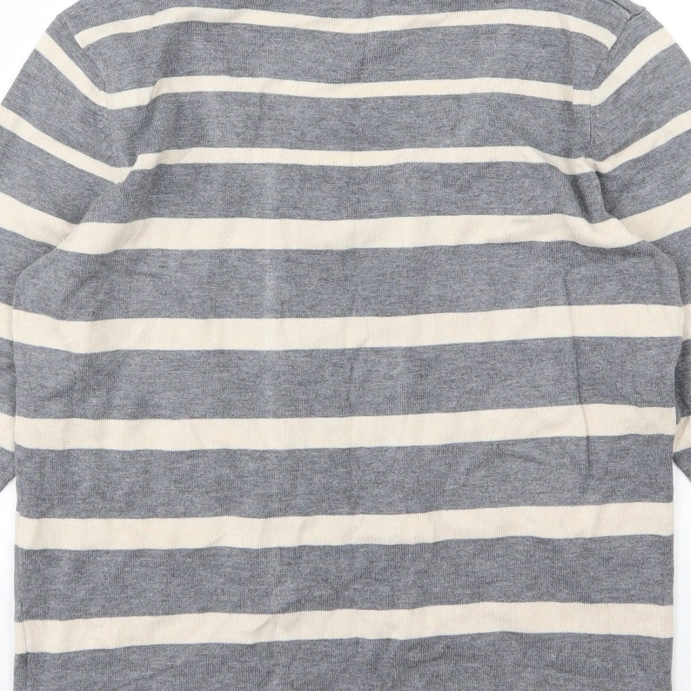 Julipa Womens Grey Striped Knit Pullover Jumper Size 12