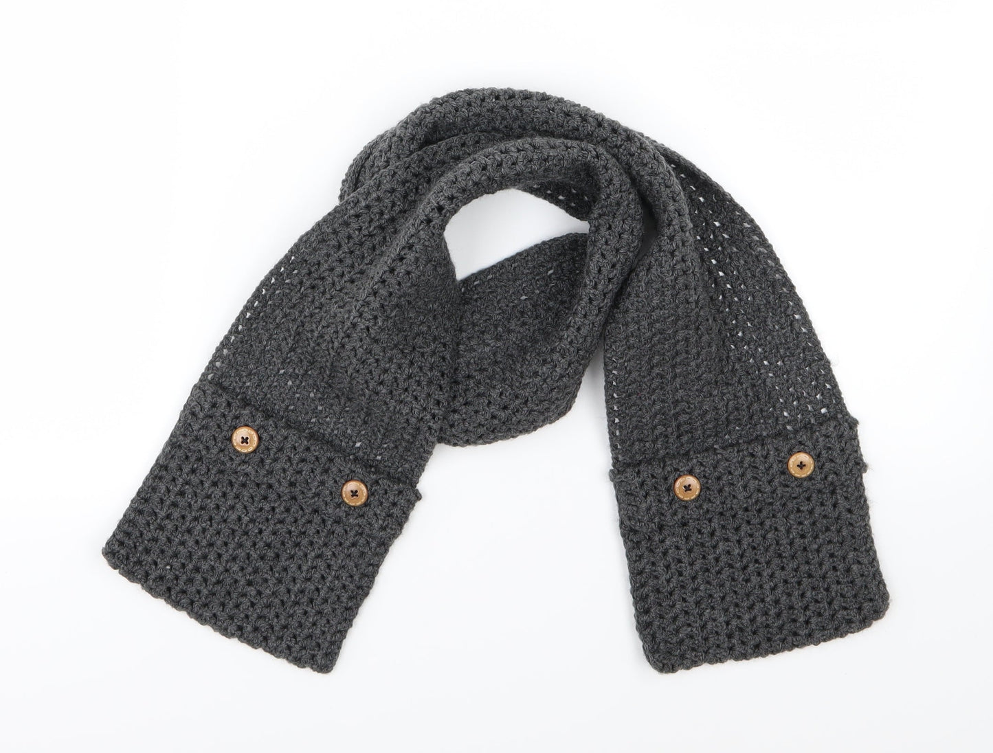 Preworn Womens Grey Knit Scarf