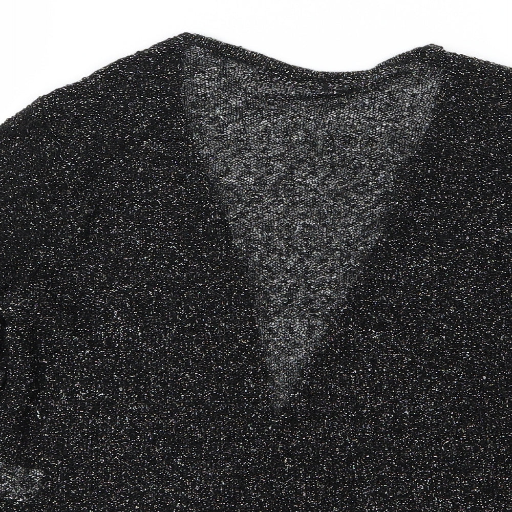 Alexara Womens Black Knit Cardigan Jumper Size S
