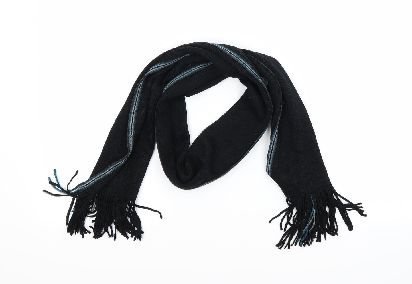 Preworn Mens Blue Striped Scarf Size Regular