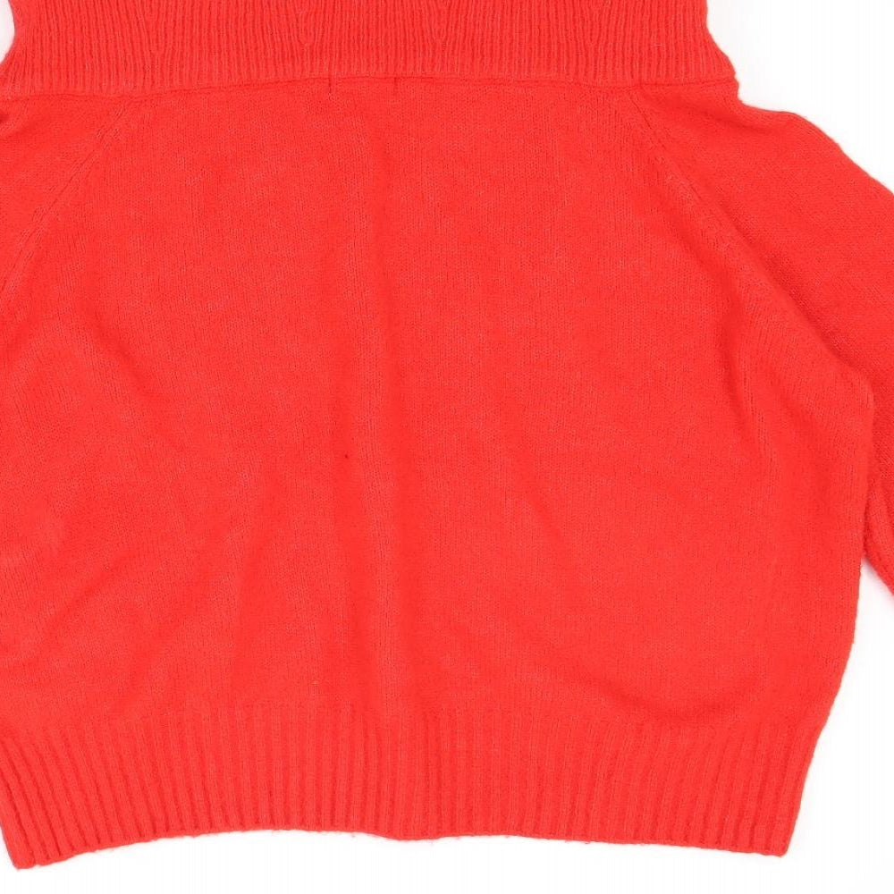 H&M Womens Red Pullover Jumper Size S