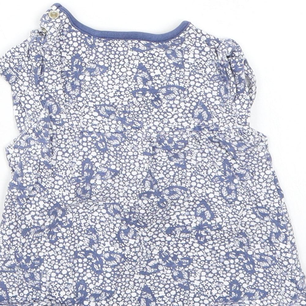 TU Girls White Floral Basic T-Shirt Size 3-6 Months