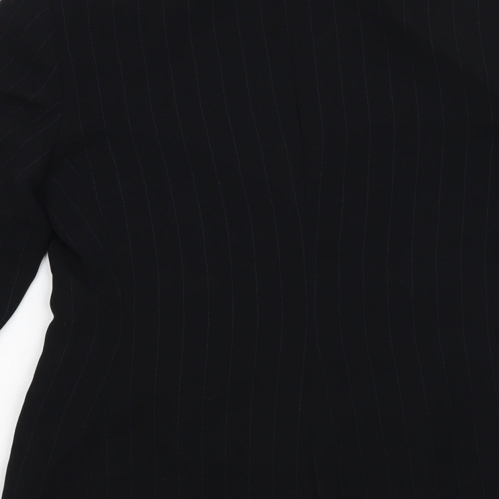 NEXT Womens Black Striped Jacket Suit Jacket Size 8