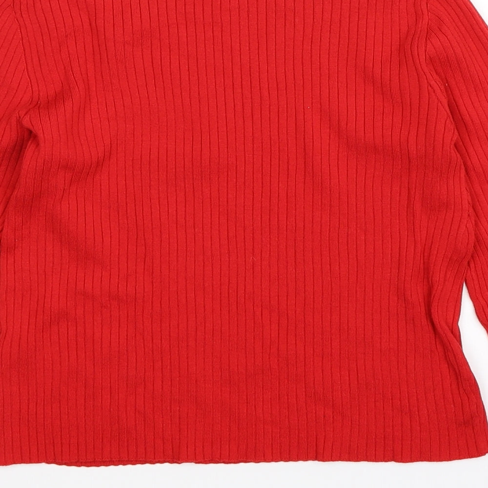 Divided Womens Red Knit Pullover Jumper Size M