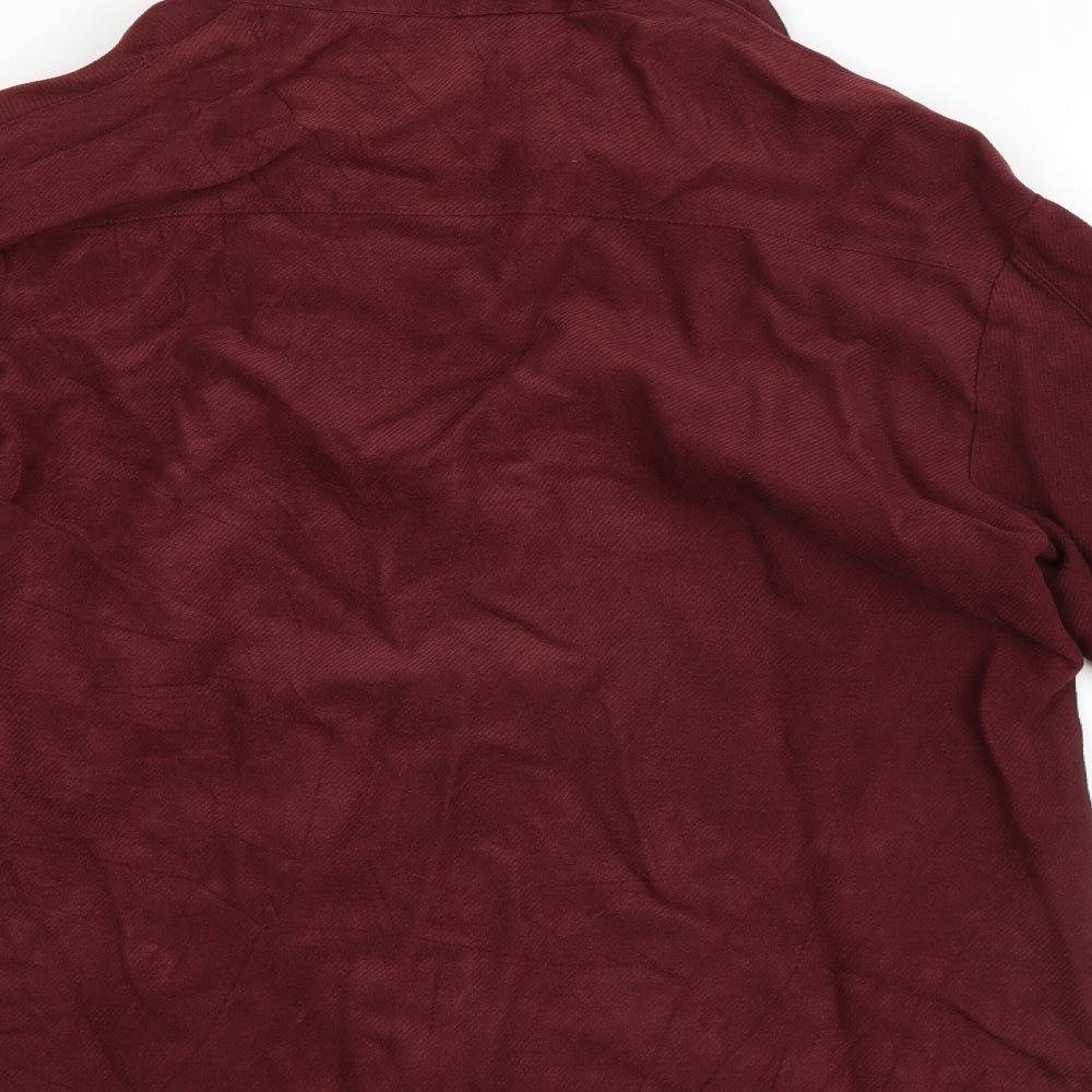 JFW Mens Red Button-Up Size M