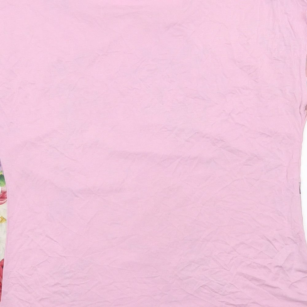 ORSAY Womens Pink Floral Basic T-Shirt Size S