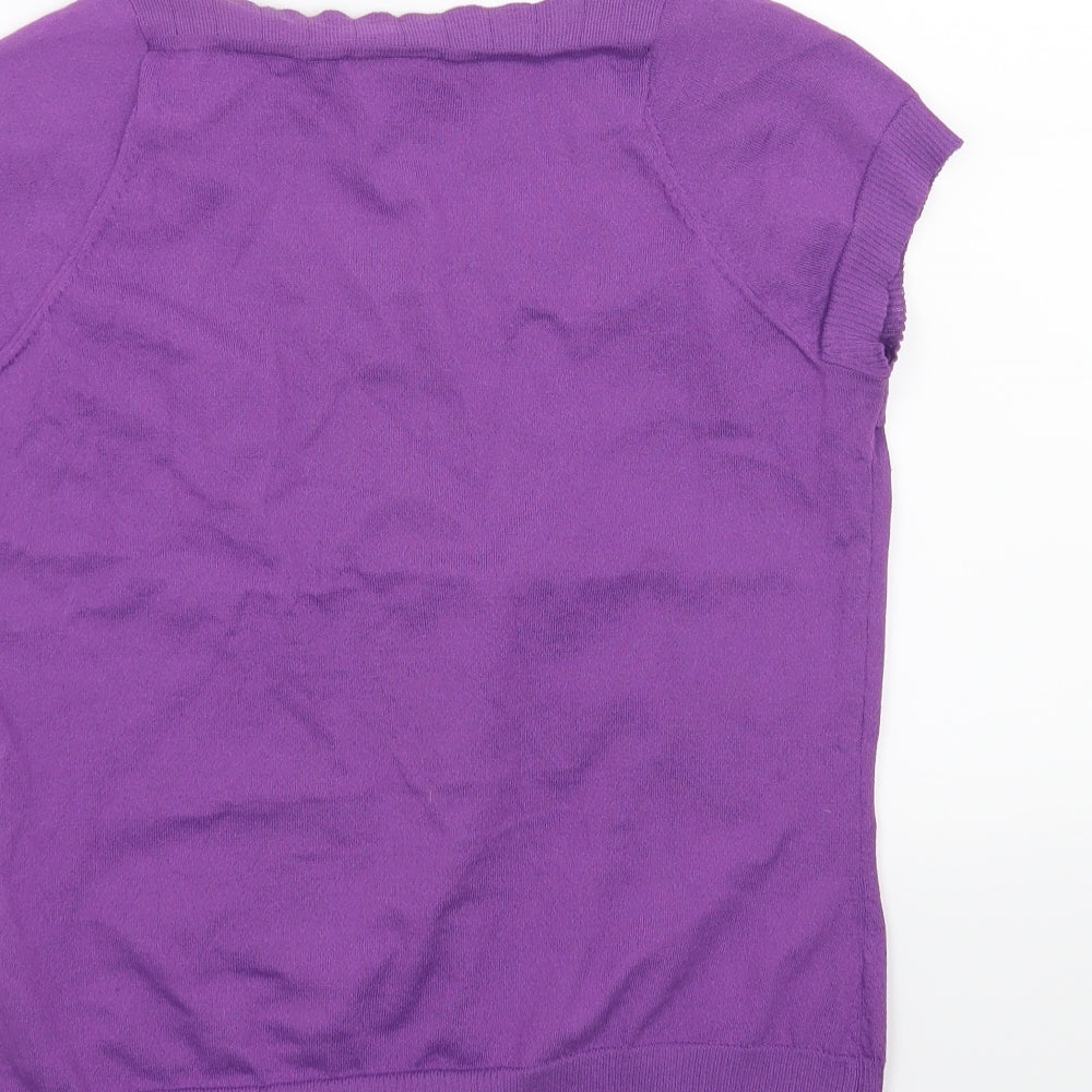 Minuet Womens Purple Basic T-Shirt Size 14
