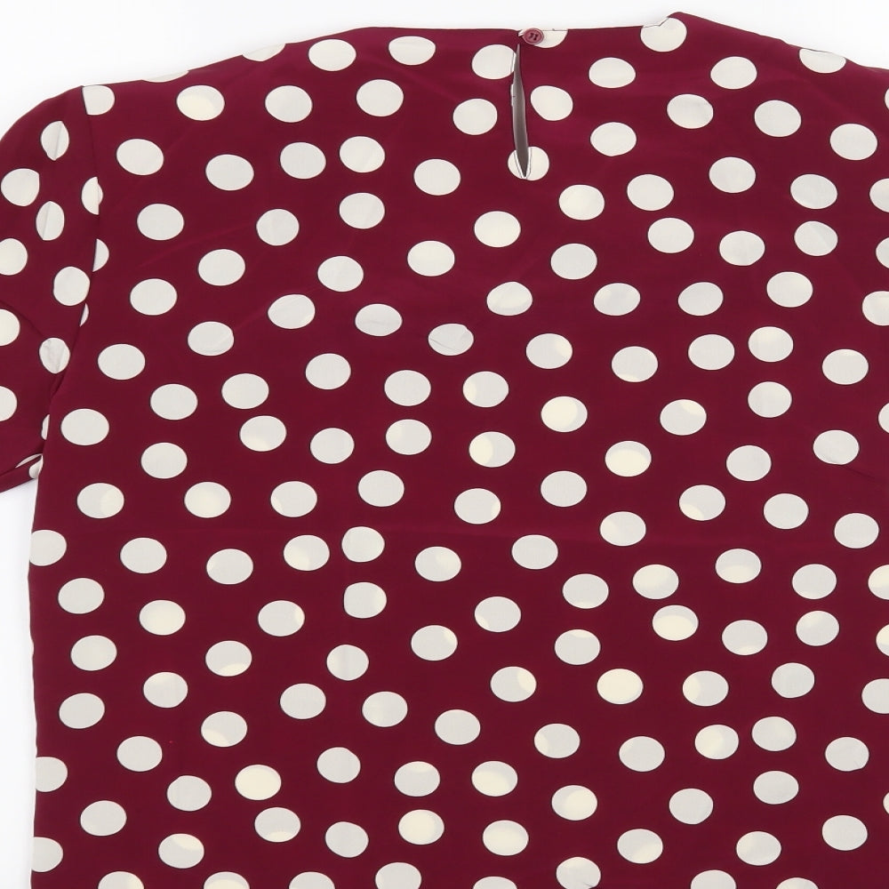 Principles Womens Purple Polka Dot Basic Blouse Size S