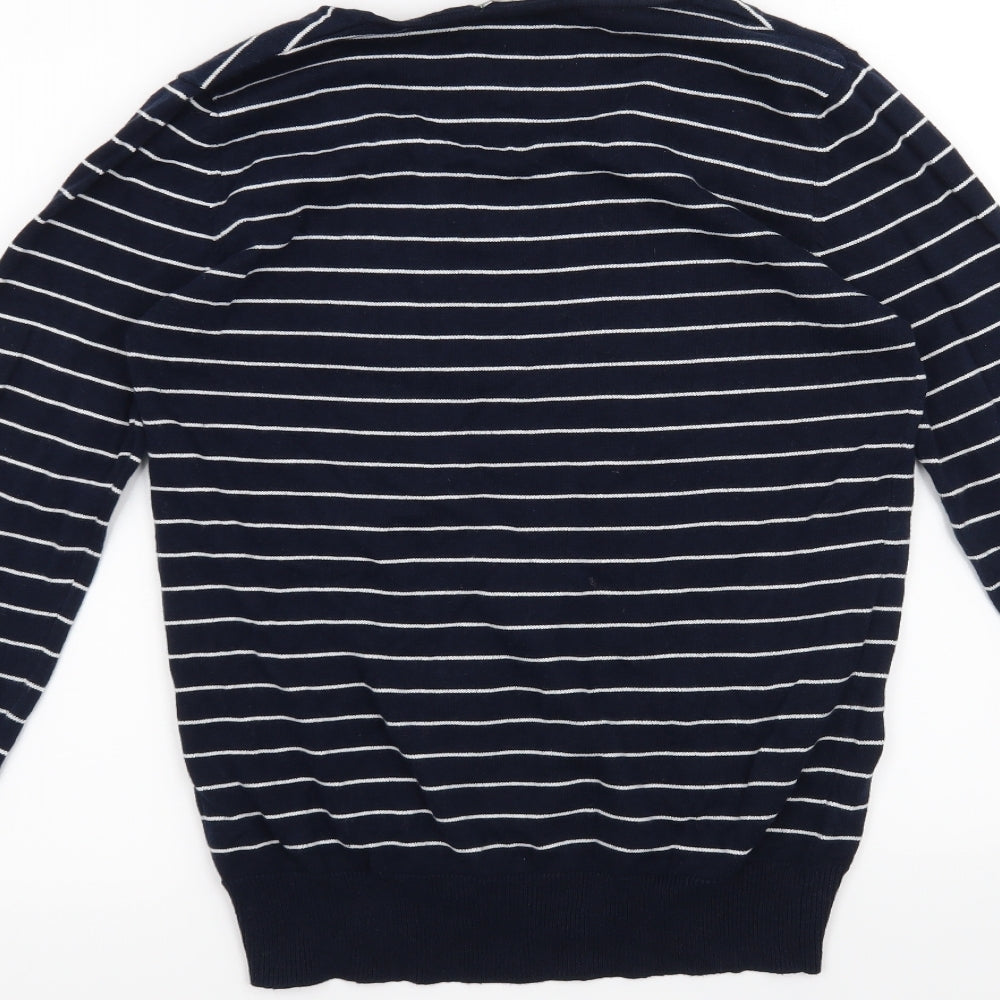 Burdale Knitwear Womens Blue Striped Pullover Jumper Size 12