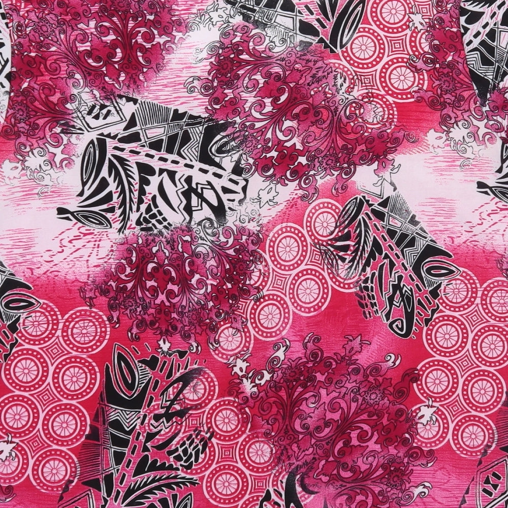 mega designs Womens Pink Floral Basic T-Shirt Size XL