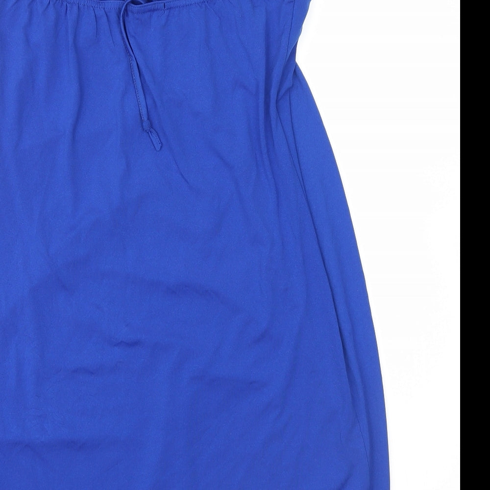 Stella Womens Blue Basic Blouse Size L